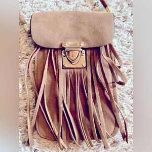 Fringe over the shoulder purse